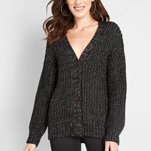 Modcloth Warming Signs Knit Cardigan Black